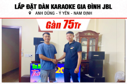 Lắp đặt dàn karaoke JBL gần 75tr cho anh Dũng tại Nam Định (JBL PRX412M, CA-J604, KX180A, W66Plus, WB5000)