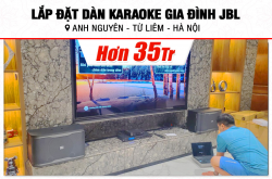 Lắp đặt dàn karaoke JBL hơn 35tr cho anh Nguyên tại Hà Nội (JBL RM210, JBL VX8, JBL A120P, JBL VM200)