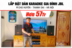 Lắp đặt dàn karaoke JBL hơn 57tr cho chú Huyên tại Hà Nội (JBL CV1070, Crown T5, KX180A, JBL VM200)