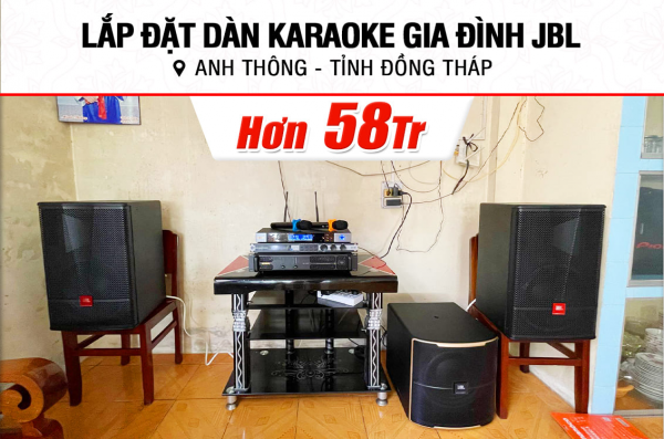 Lắp đặt dàn karaoke JBL hơn 58tr cho anh Thông ở Đồng Tháp (JBL CV1270, CA-J602, KX180A, BJ-U500, Pasion 12SP)