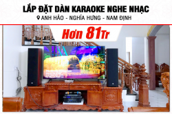 Lắp đặt dàn karaoke, nghe nhạc hơn 81tr cho anh Hảo tại Nam Định (JBL Studio 690, Marantz PM8006, VX8, VIP3000)