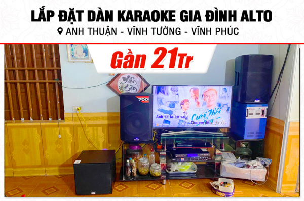 Lắp đặt dàn karaoke Alto gần 21tr cho anh Thuận tại Vĩnh Phúc (Alto TX312, DSP-9000 Plus, SW212, U900 Plus X)
