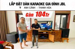 Lắp bịa đặt dàn karaoke JBL sát 104tr mang lại anh Cảnh ở Thanh Hóa (JBL CV1570, V10, VX8, VM300, Eon 718S)