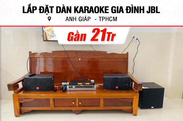 Lắp đặt dàn karaoke JBL gần 21tr cho anh Giáp ở TPHCM (JBL CV1852T, BKSound DP3600 New, U900 Plus Version 2, SW212)