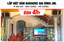 Lắp đặt dàn karaoke JBL gần 47tr cho anh Đại tại Hải Dương (JBL KI512, Crown T7, X6 Luxury, SW612B, UGX12 Luxury)