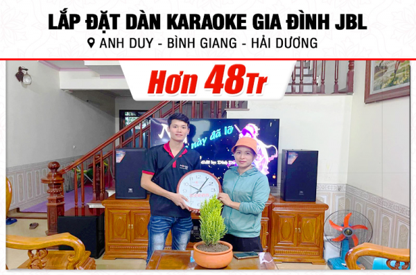 Lắp đặt dàn karaoke JBL hơn 48tr cho anh Duy tại Hải Dương (JBL MTS12, CA-J602, KP600, SW815, BJ-U500) 