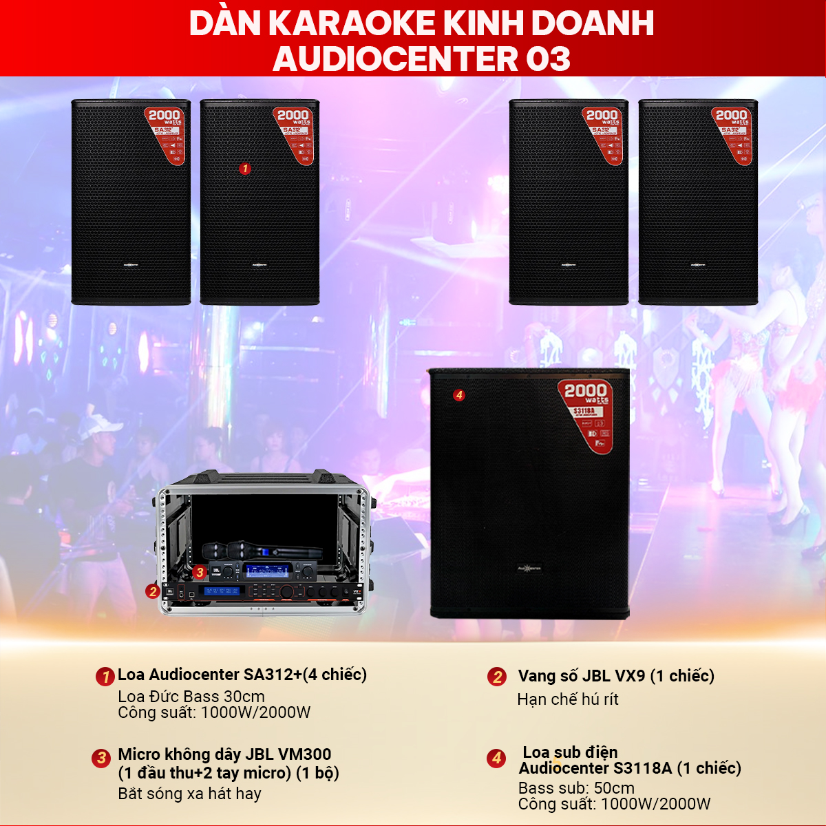 D&agrave;n karaoke kinh doanh Audiocenter 03
