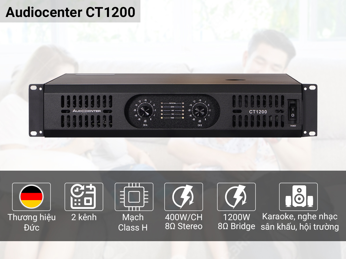 Cục đẩy 2 Kênh Audiocenter CT1200