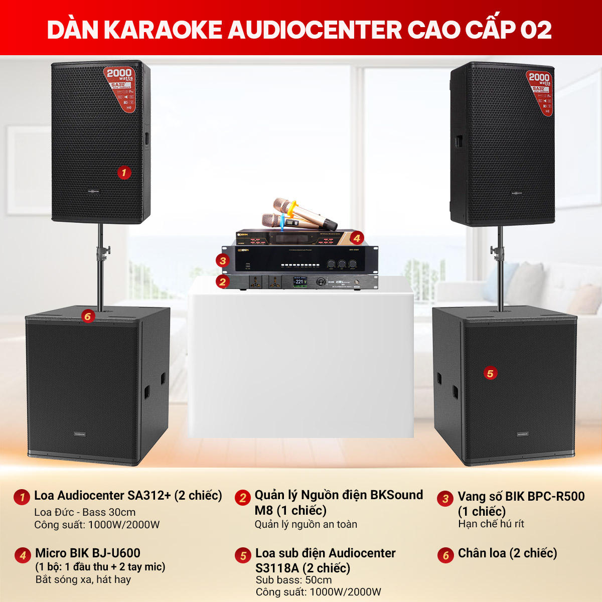 Dàn karaoke Audiocenter cao cấp 02