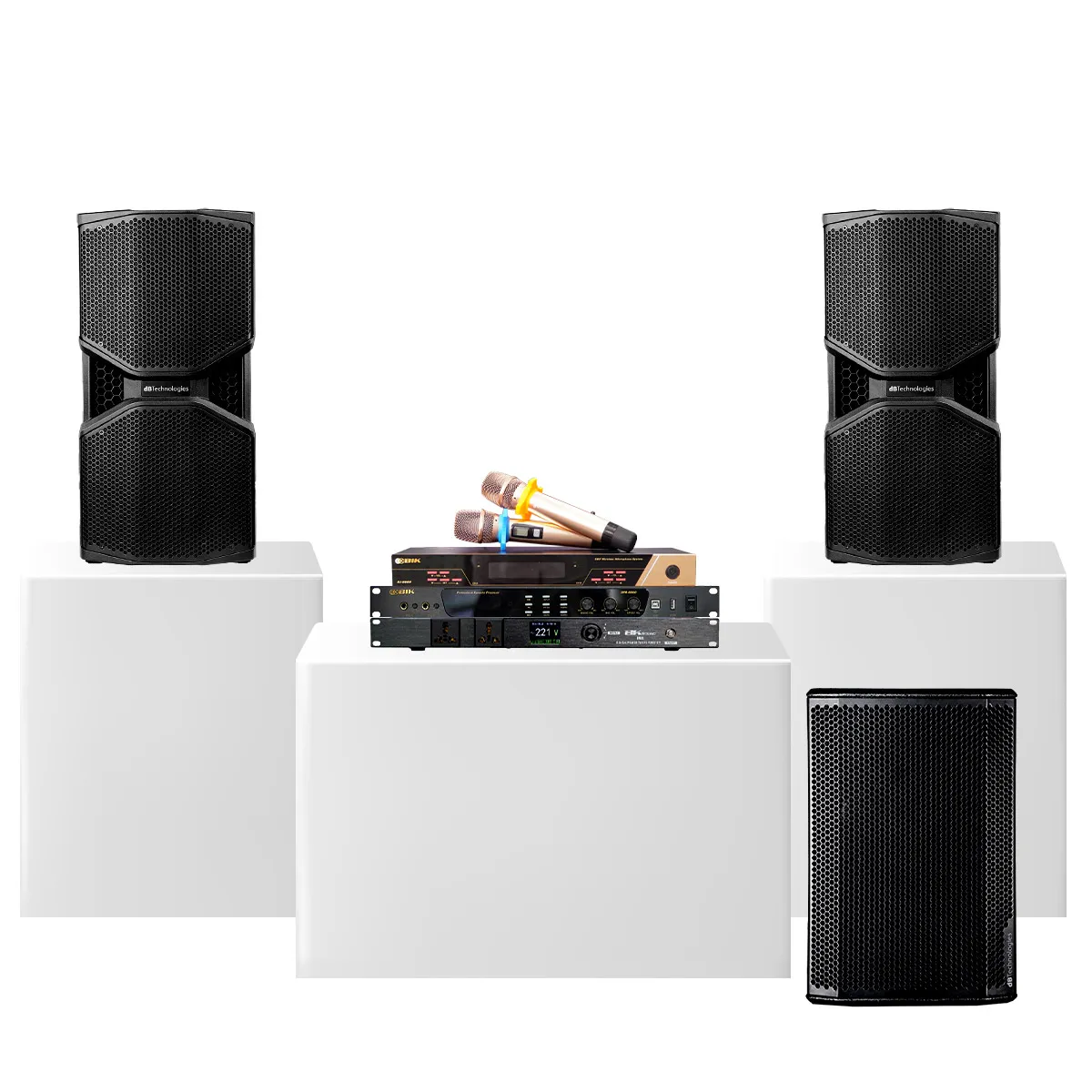 Dàn karaoke gia đình cao cấp dBTechnologies 02 (dBTechnologies Opera Reevo 210, Sub 612, BPR-8600, BJ-U600, BKSound M8)