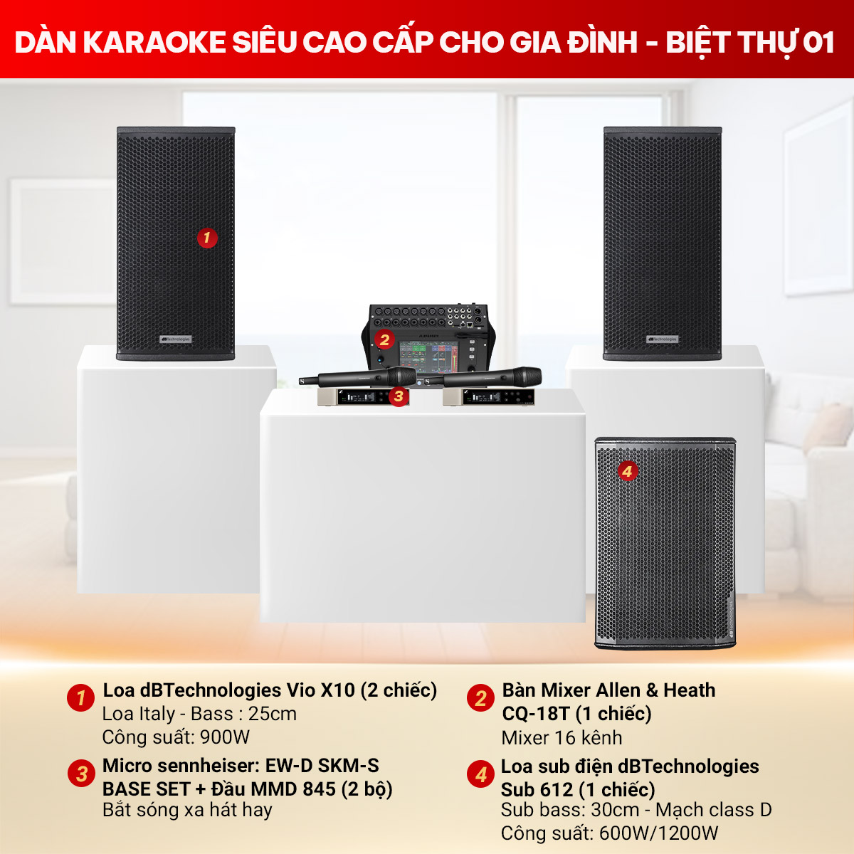 Dàn karaoke siêu cao cấp gia đình - biệt thự 01
