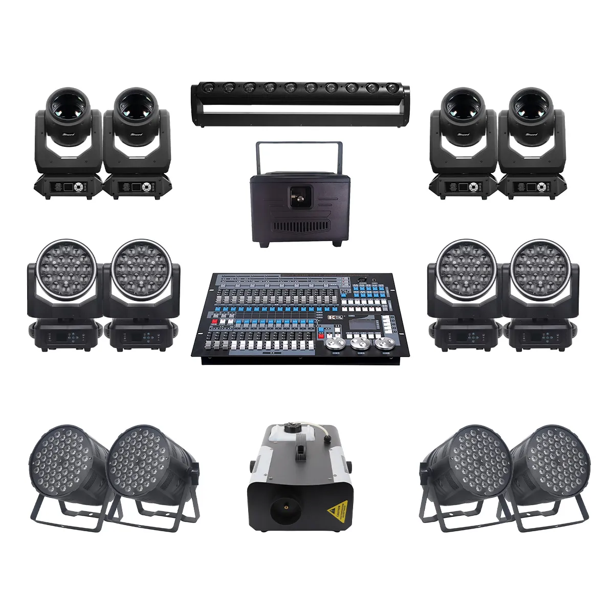 Combo đèn ánh sáng sân khấu, sự kiện, đám cưới 06 (Bksound LS500, Bksound Par54, Bksound LS19, Bksound KD-1500PT...)