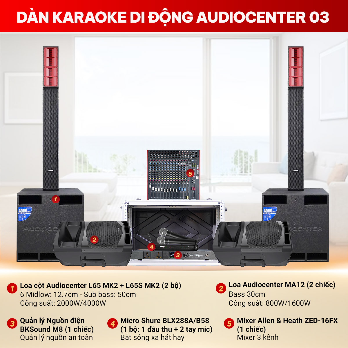 Dàn karaoke di động Audiocenter 03