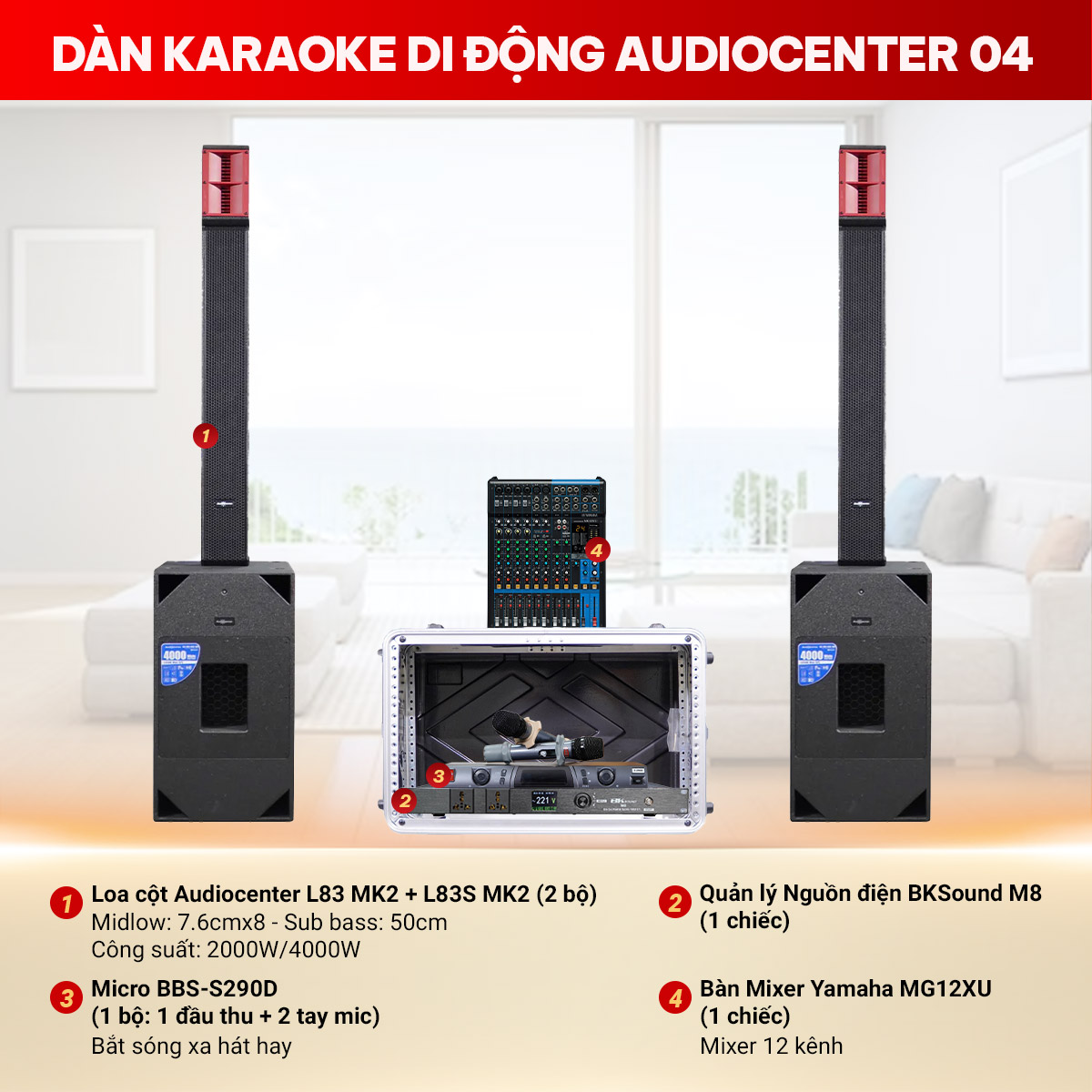 Dàn karaoke di động Audiocenter 04