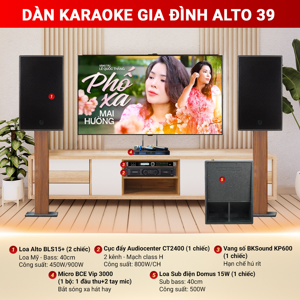 Dàn karaoke gia đình Alto 39