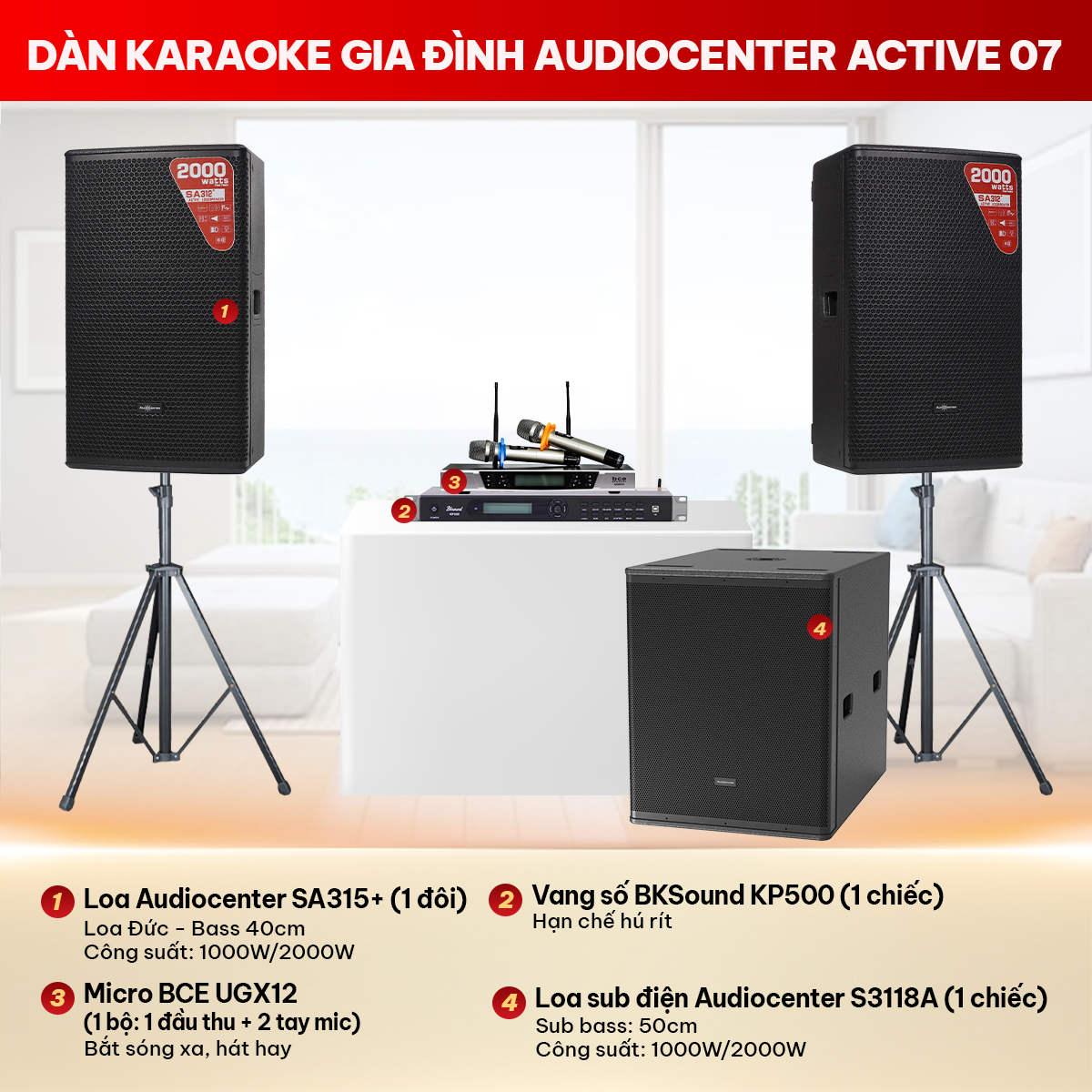 Dàn karaoke gia đình Audiocenter Active 07