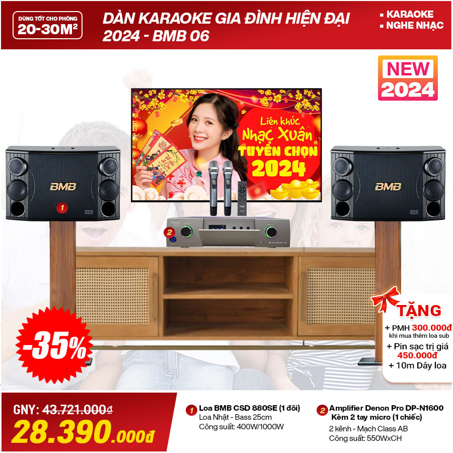 dàn karaoke gia đình hiện đại 2024 - bmb 06