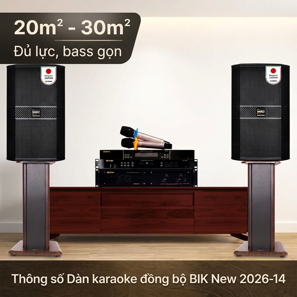 Dàn karaoke đồng bộ BIK New 2026-14 (BIK BBK-S310, BIK VM620A, BIK BPR-5800, BIK VK- M51)