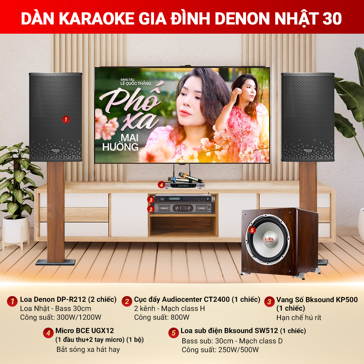 Dàn karaoke gia đình Denon Nhật 30