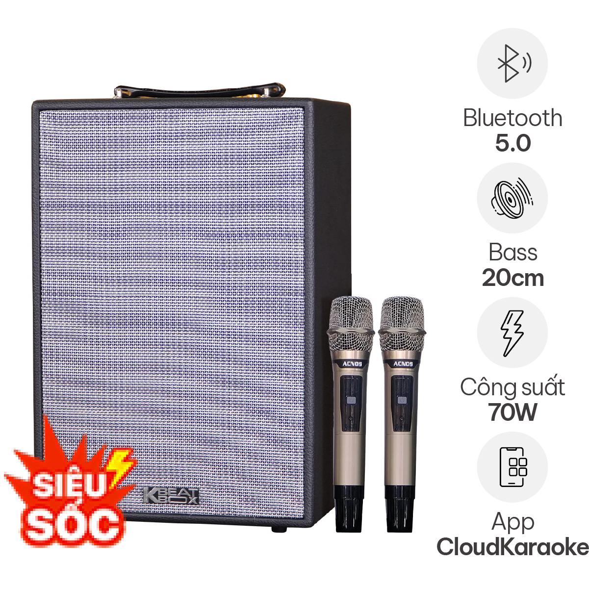 Loa Xách Tay Acnos CS286 Plus (Hot New 2025, Kèm 2 Micro)