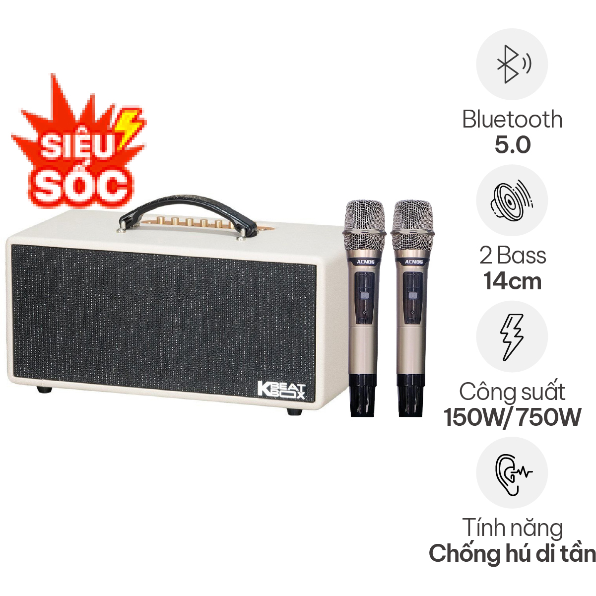 Loa Acnos KS369Plus (NEW 2025, Kèm 2 Micro)