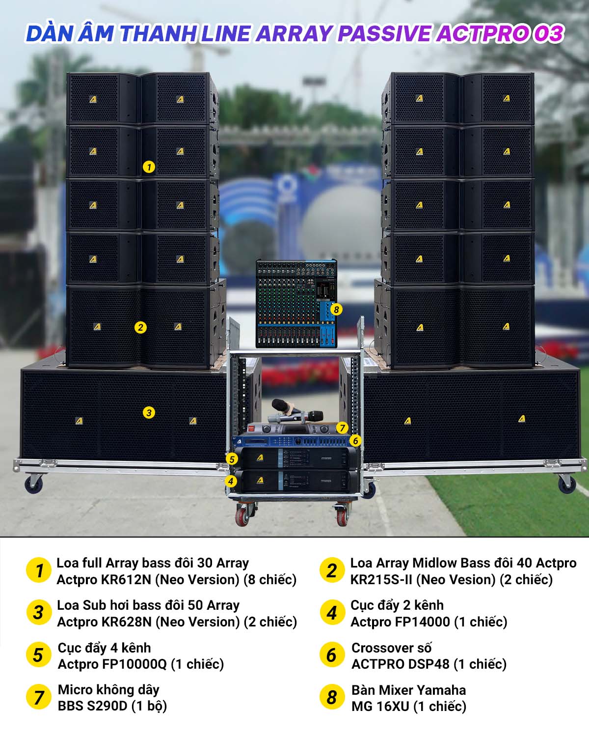Dàn âm thanh Line Array 2 way Passive Actpro 03 