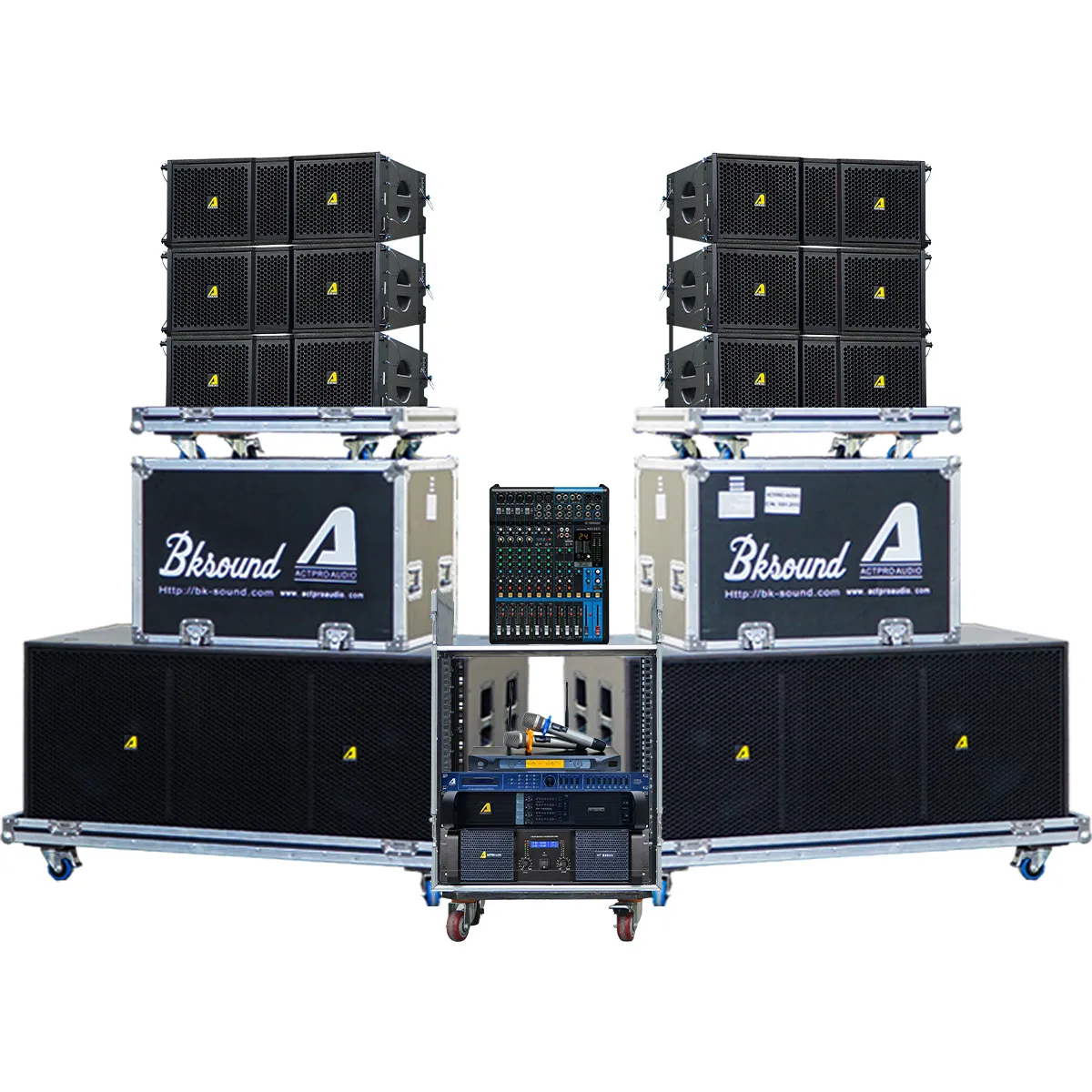 Dàn âm thanh Line Array 2 Way Passive Actpro 07 (6 Array bass đôi 25 KR210F New + 2 sub Bass đôi 50 Actpro KR28F New...) - Hình 1