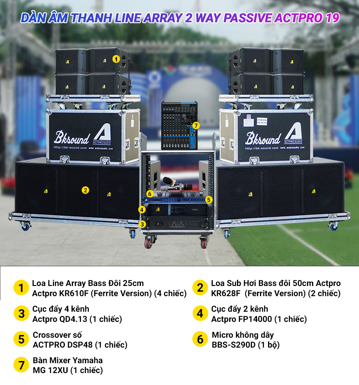 Dàn âm thanh Line Array 2 way Passive Actpro 19