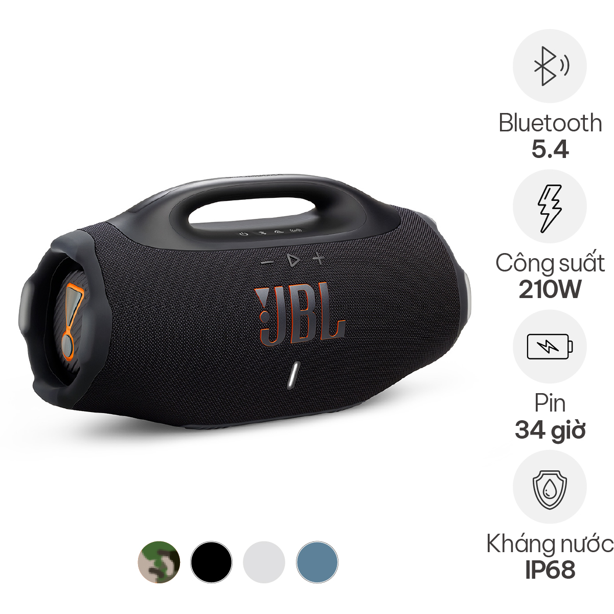 Loa JBL Boombox 4 (210 RMS, Bluetooth 5.4, Pin 34h)