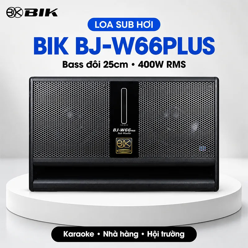 Loa Sub hơi BIK BJ-W66PLUS (bass đôi 25)