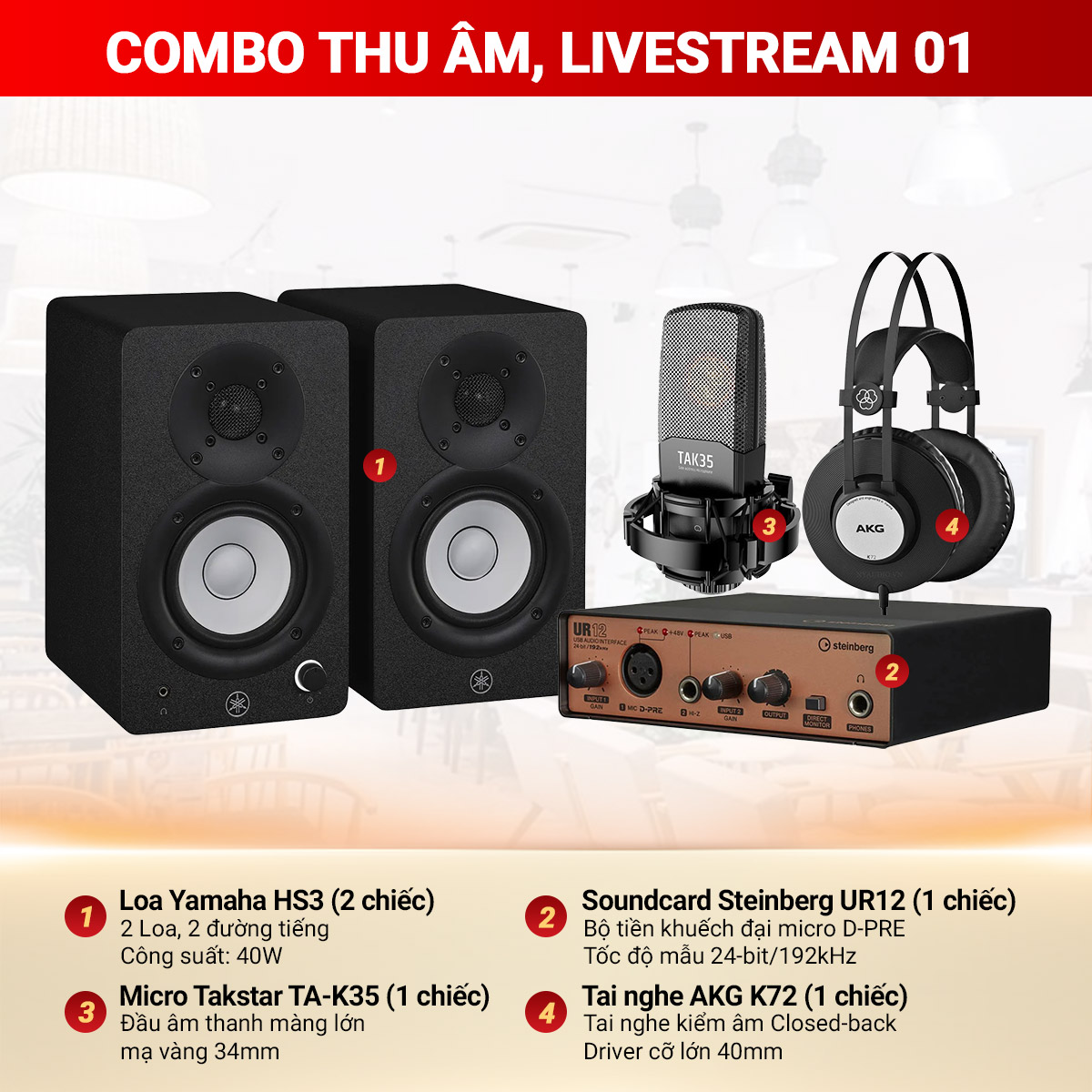 Combo thu âm, Livestream 01