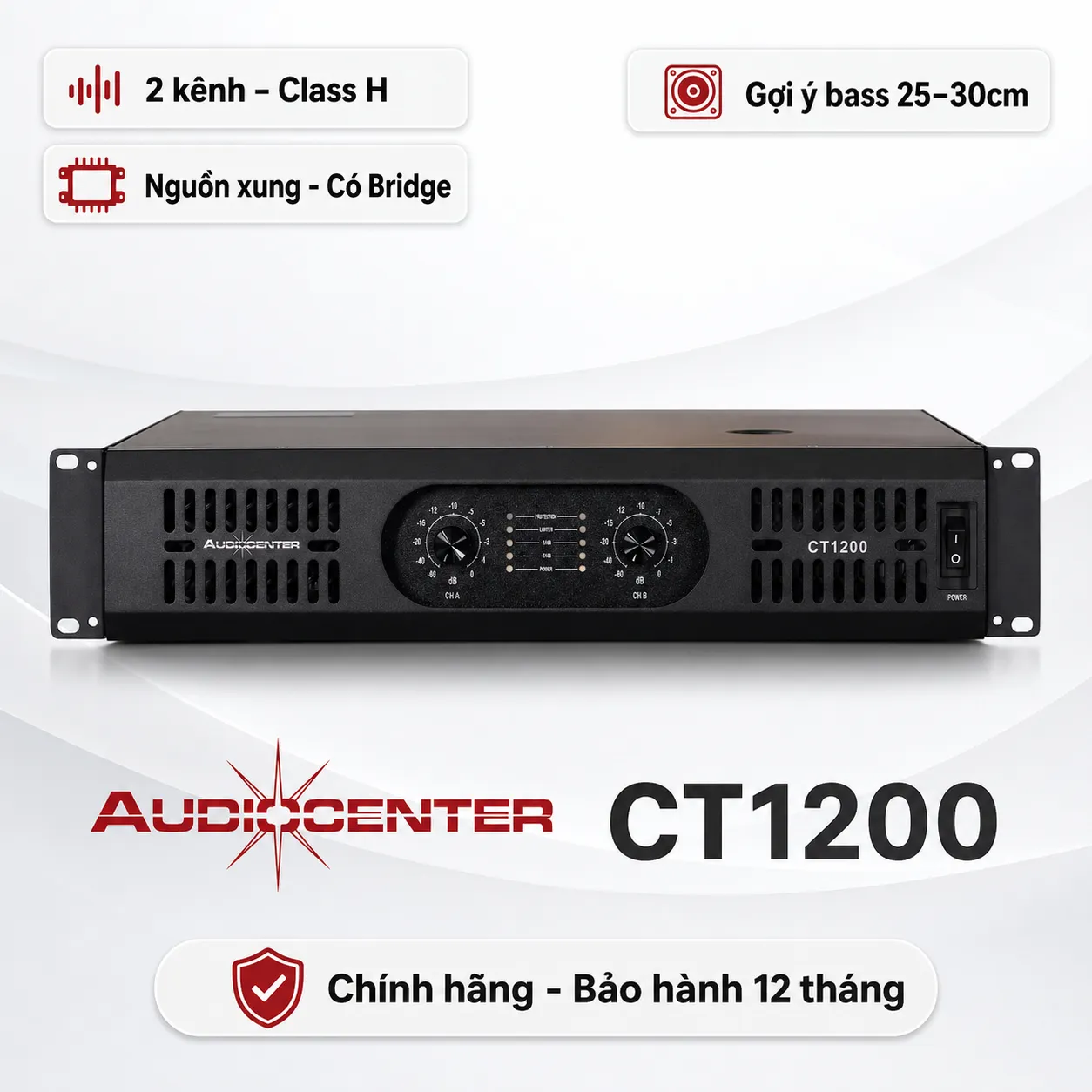 Cục đẩy 2 Kênh Audiocenter CT1200