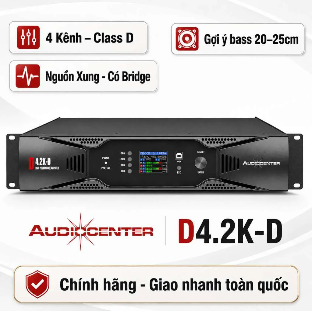 Cục đẩy 4 kênh Audiocenter D4.2K-D