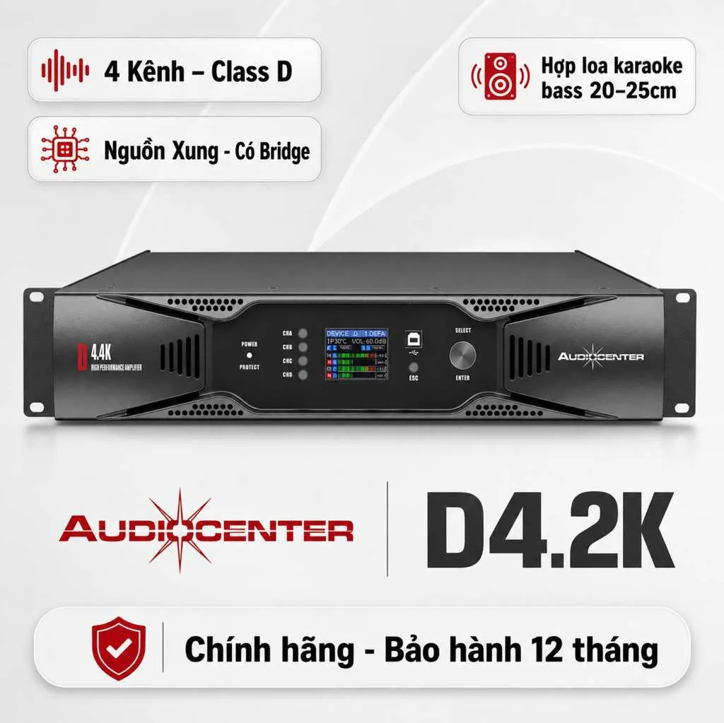 Cục đẩy 4 kênh Audiocenter D4.2K