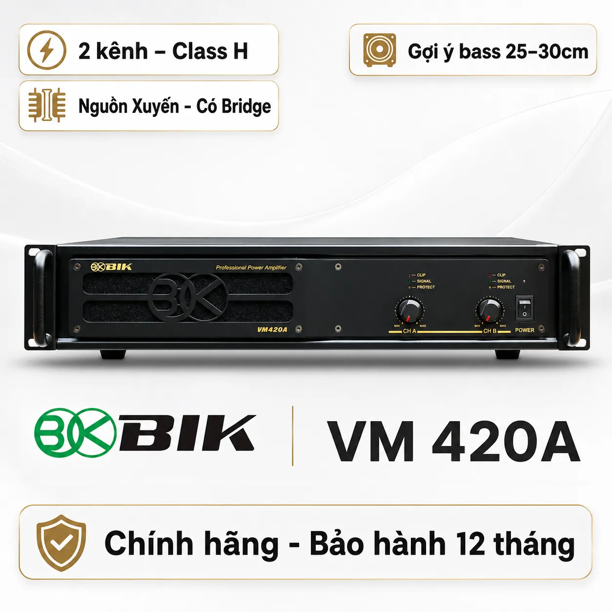 Cục đẩy công suất 2 kênh BIK VM 420A