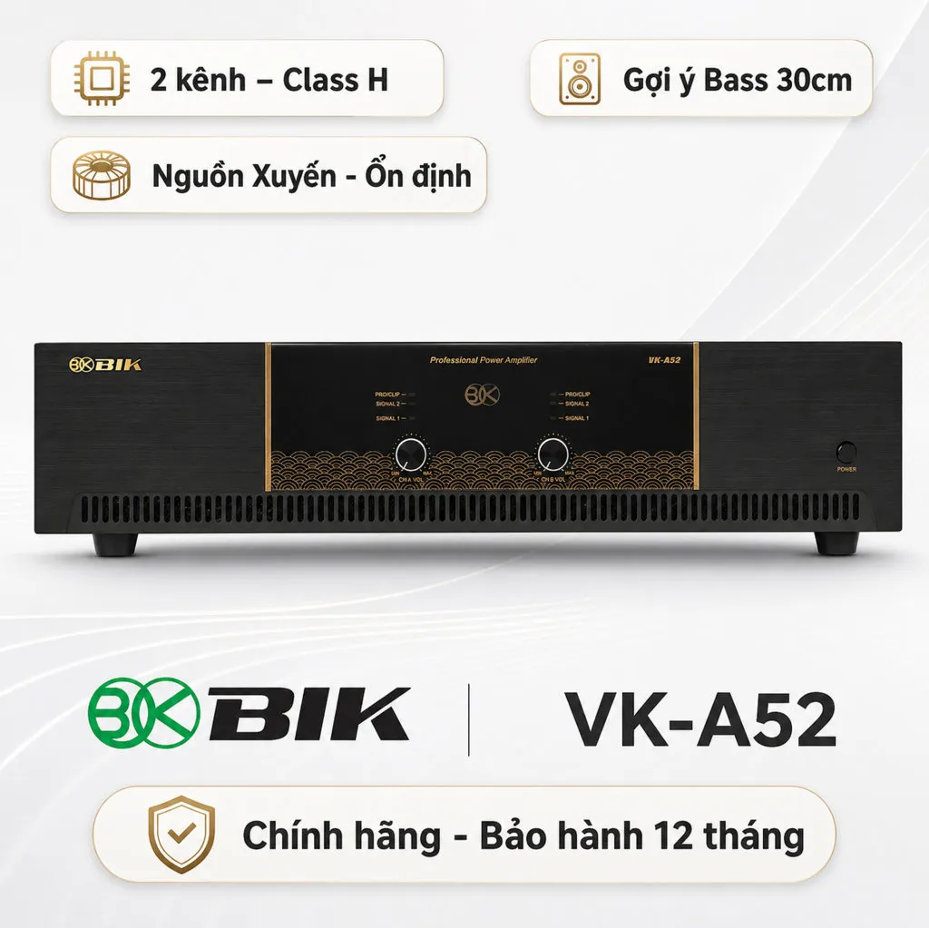 Cục đẩy công suất 2 kênh BIK VK-A52