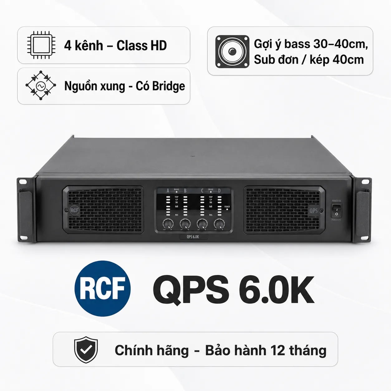 Cục đẩy công suất 4 kênh RCF QPS 6.0K