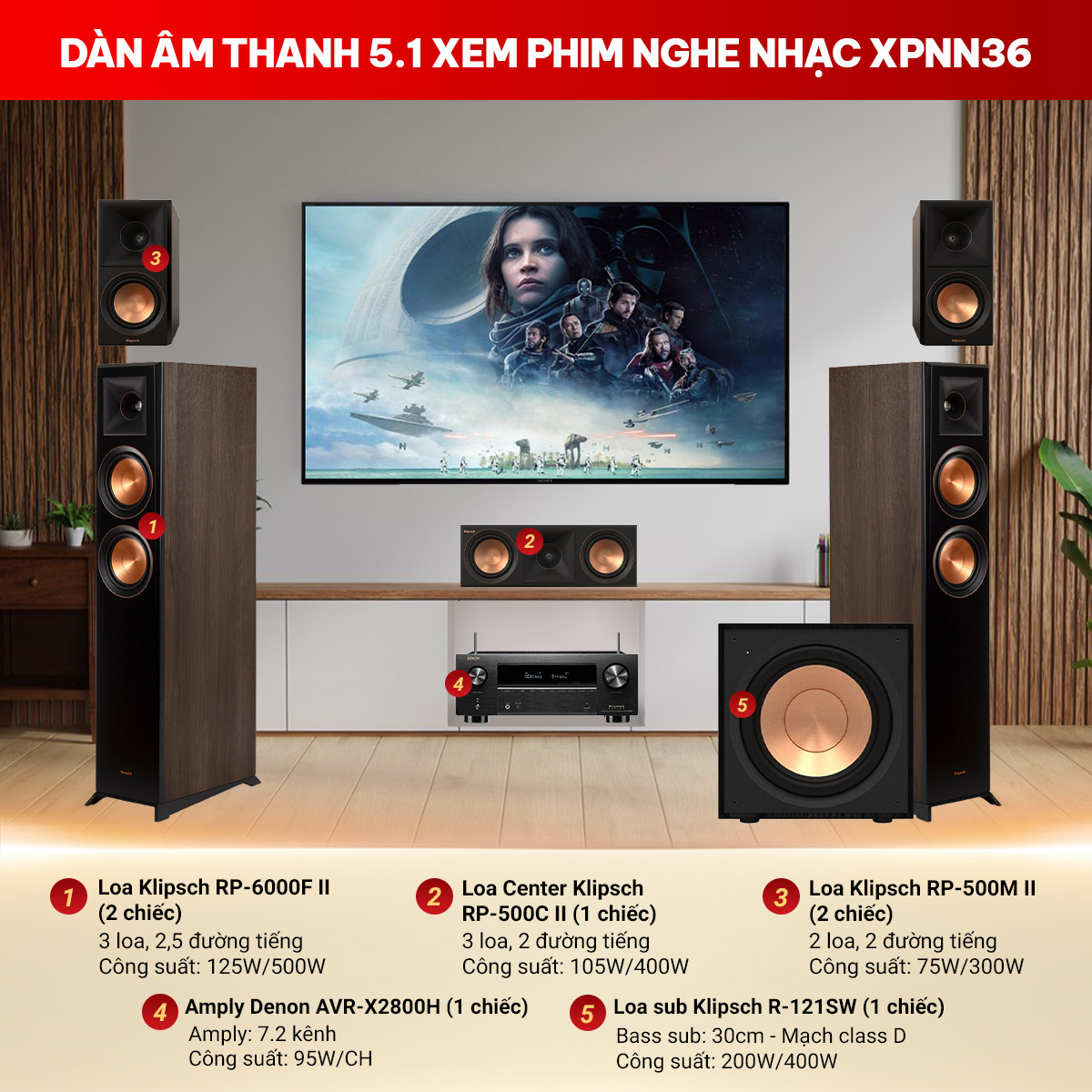 Dàn âm thanh 5.1 xem phim nghe nhạc XPNN36