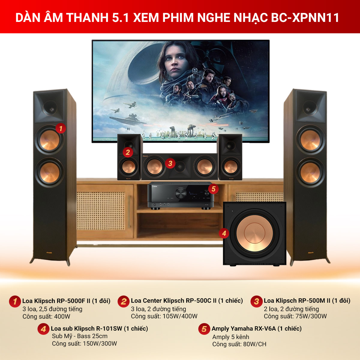 Dàn âm thanh 5.1 xem phim nghe nhạc BC-XPNN11 