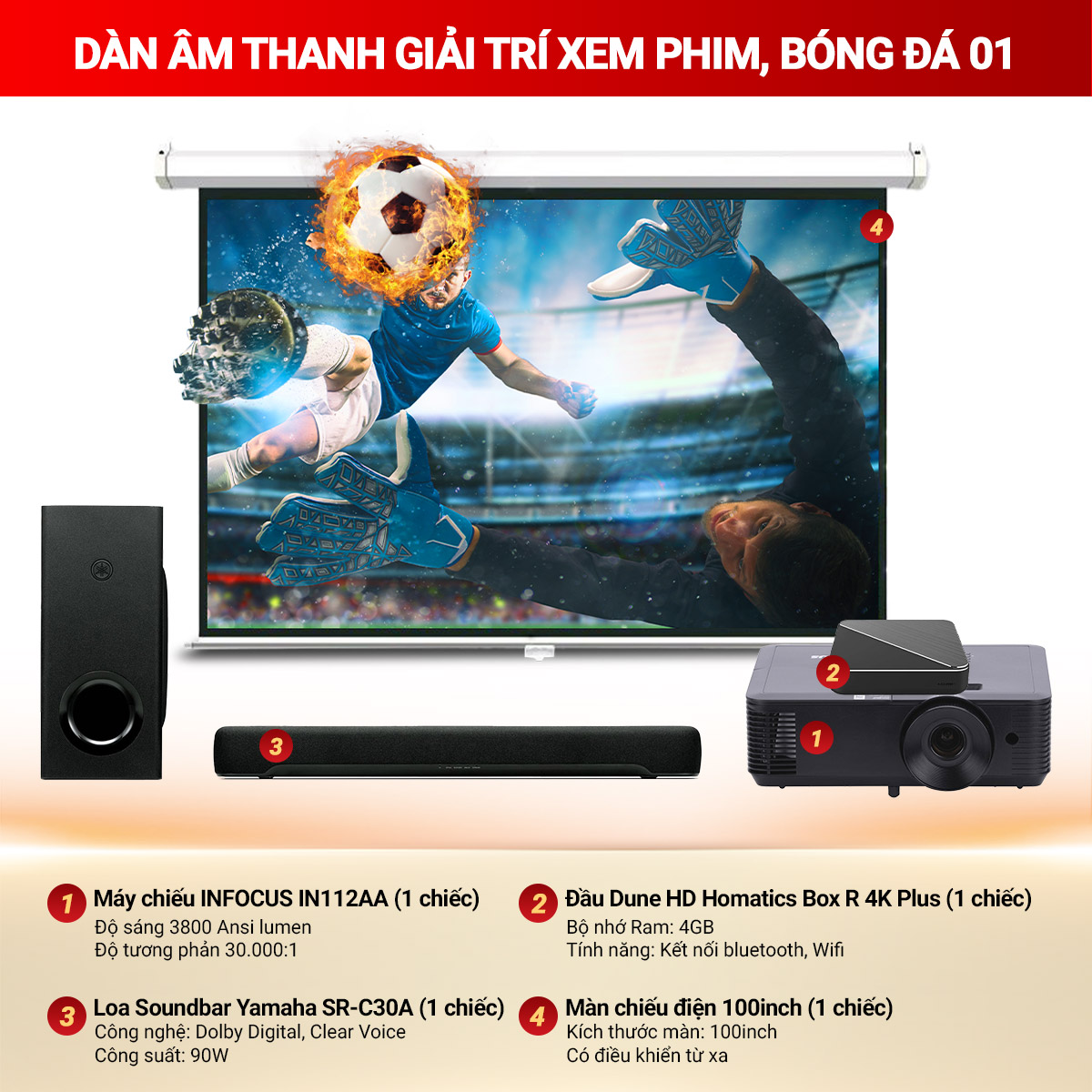 Dàn âm thanh giải trí xem phim, bóng đá 01