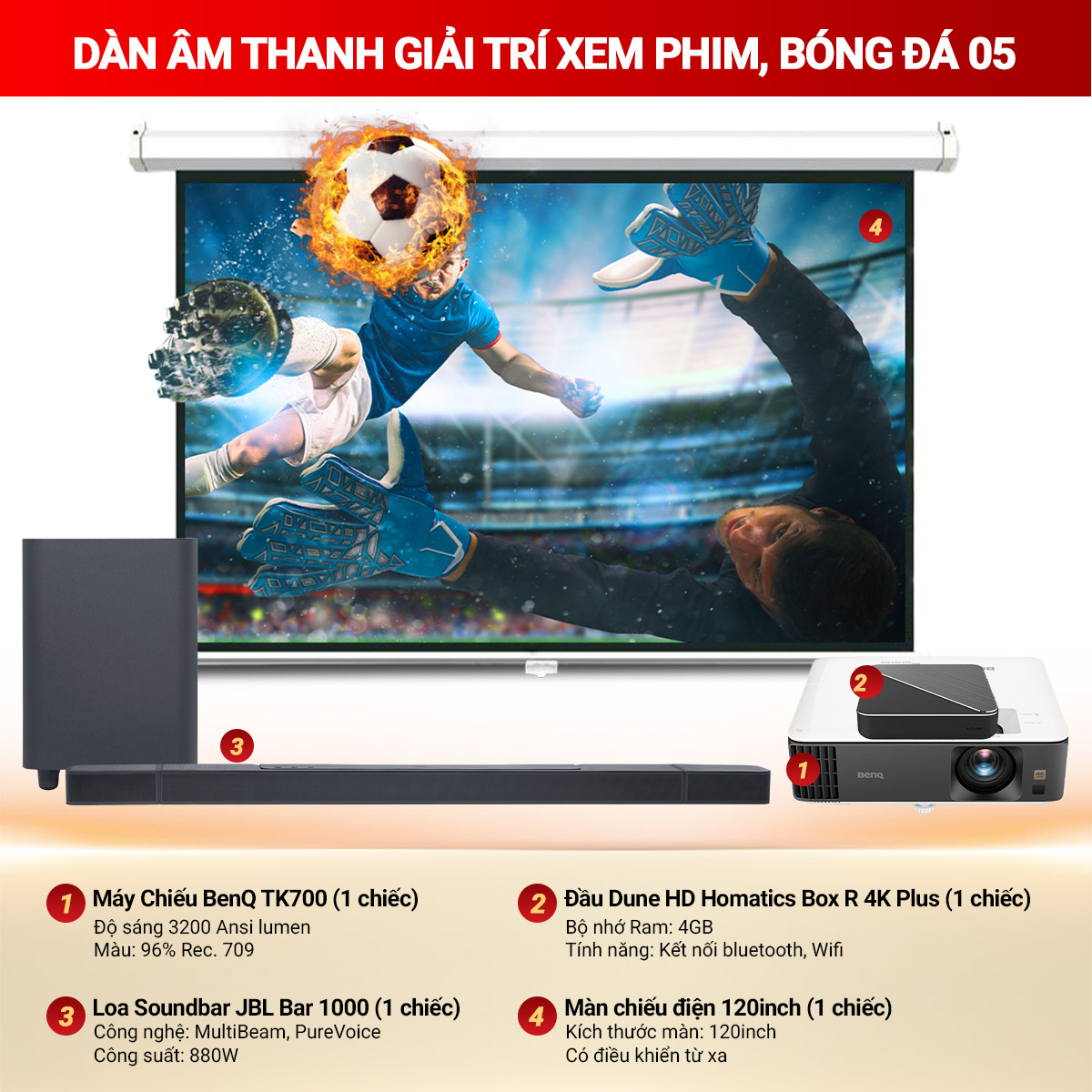 Dàn âm thanh giải trí xem phim, bóng đá 05