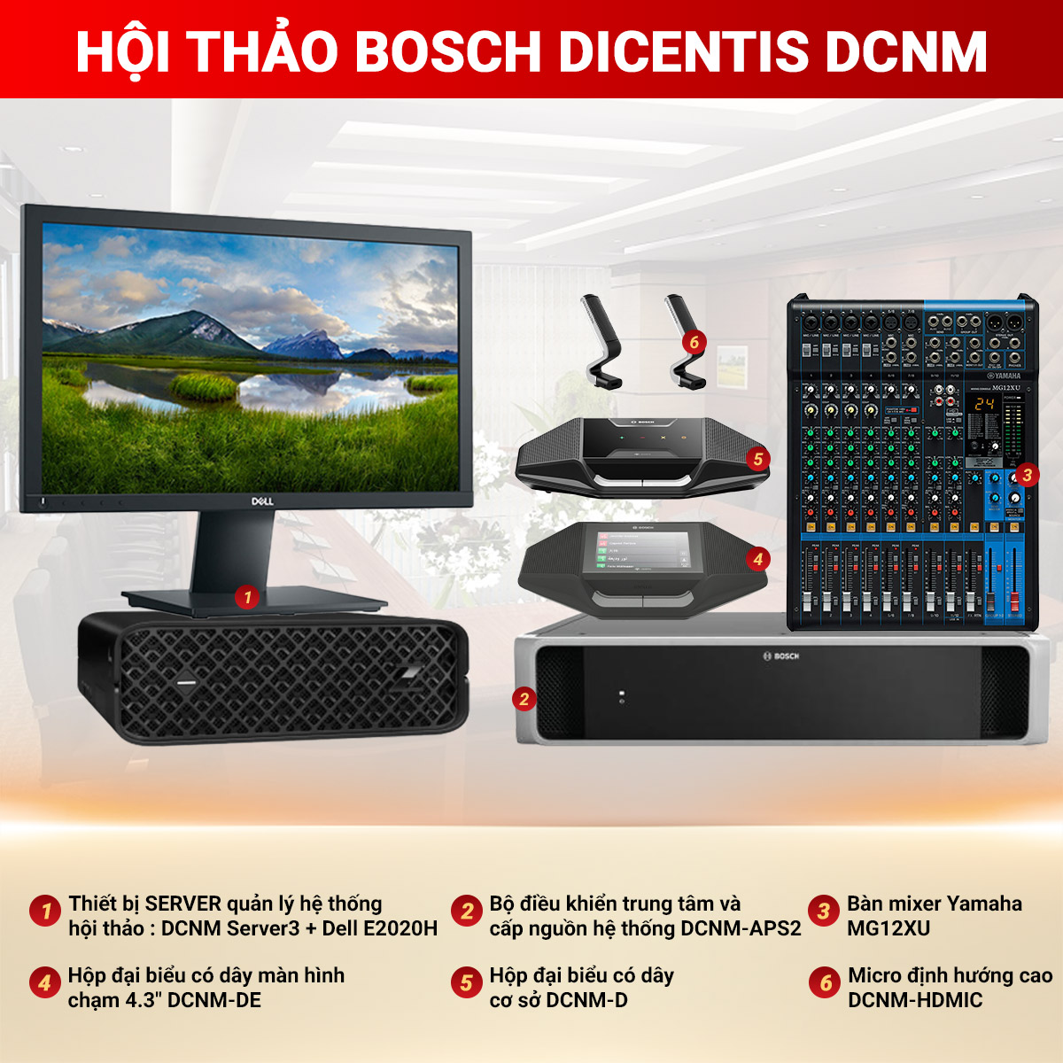 Dàn âm thanh hội thảo Bosch Dicentis DCNM