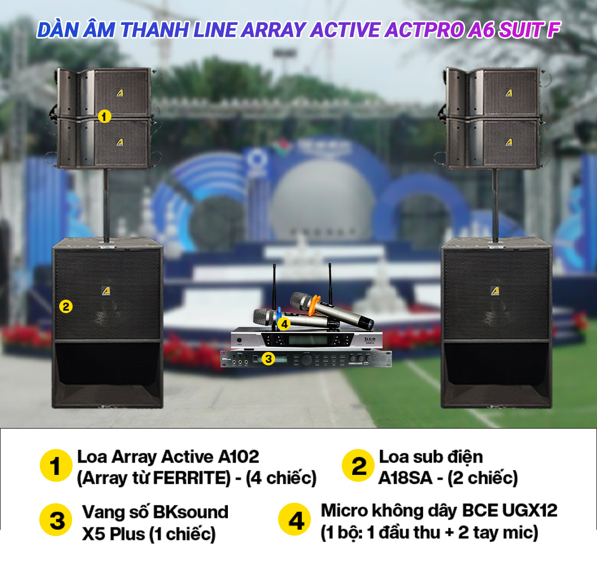Dàn âm thanh Line Array Active Actpro A6 Suit F