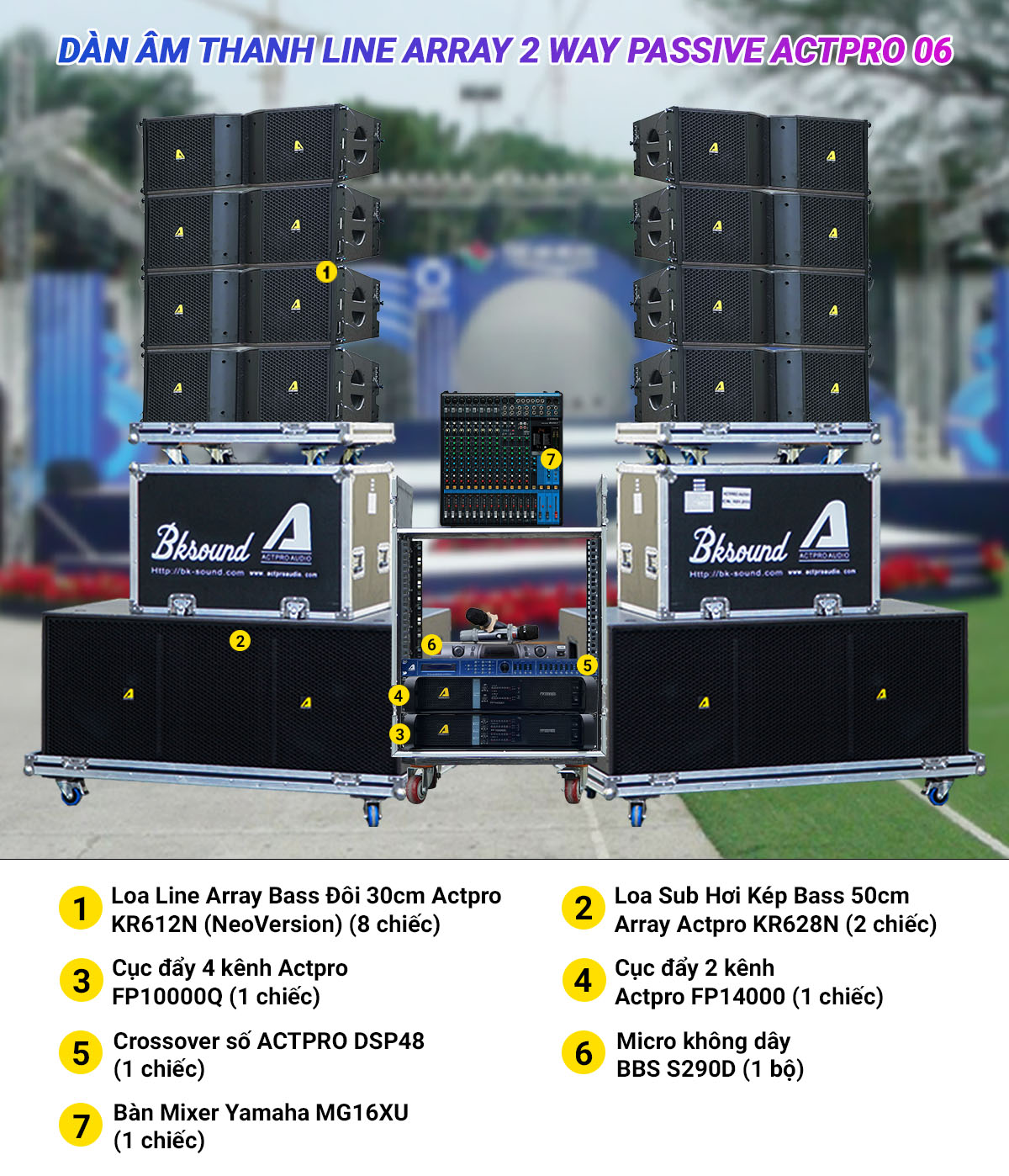 Dàn âm thanh Line Array 2 way Passive Actpro 06