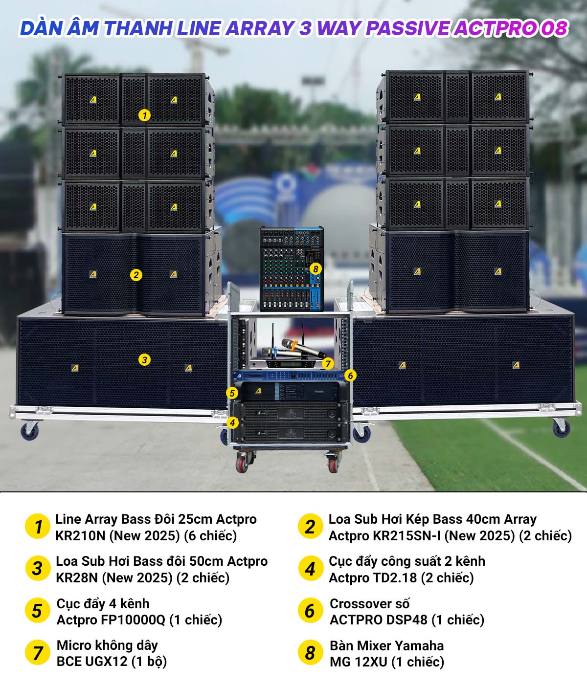 Dàn âm thanh Line Array 3 way Passive Actpro 08