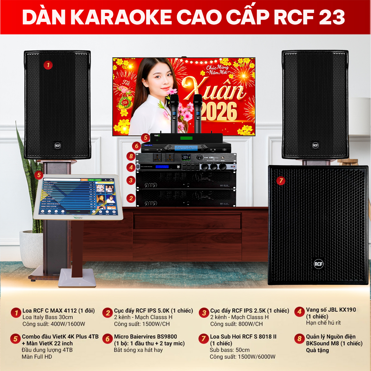 D&agrave;n karaoke cao cấp RCF 23