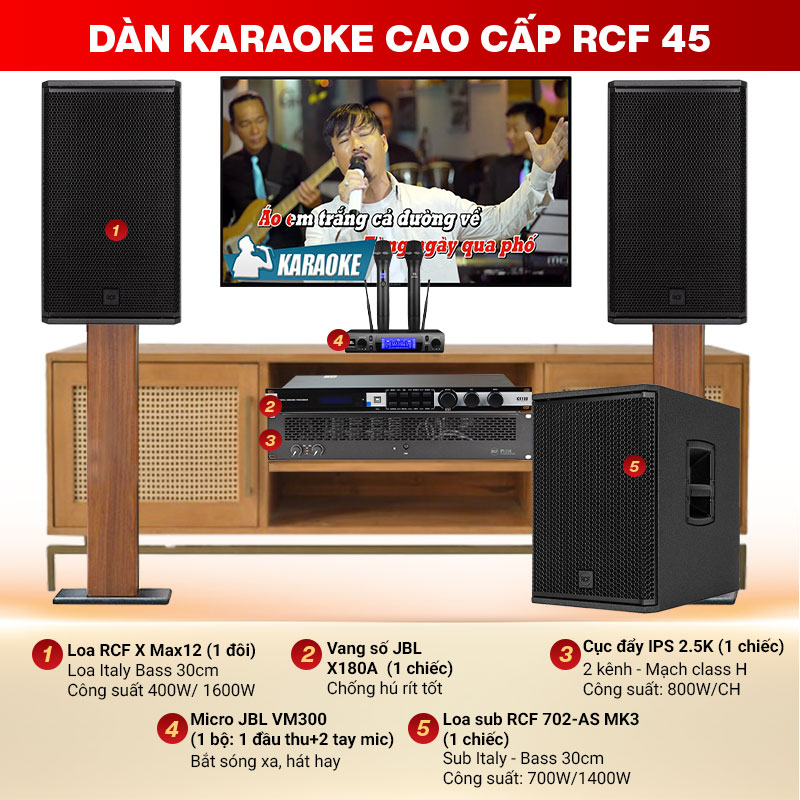 Dàn karaoke cao cấp RCF 45