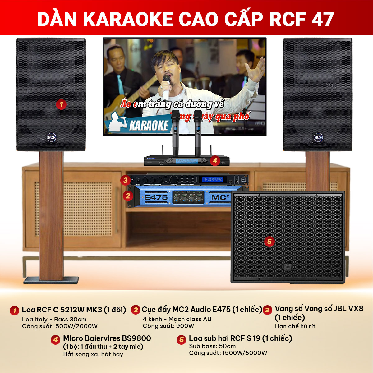 Dàn karaoke cao cấp RCF 47