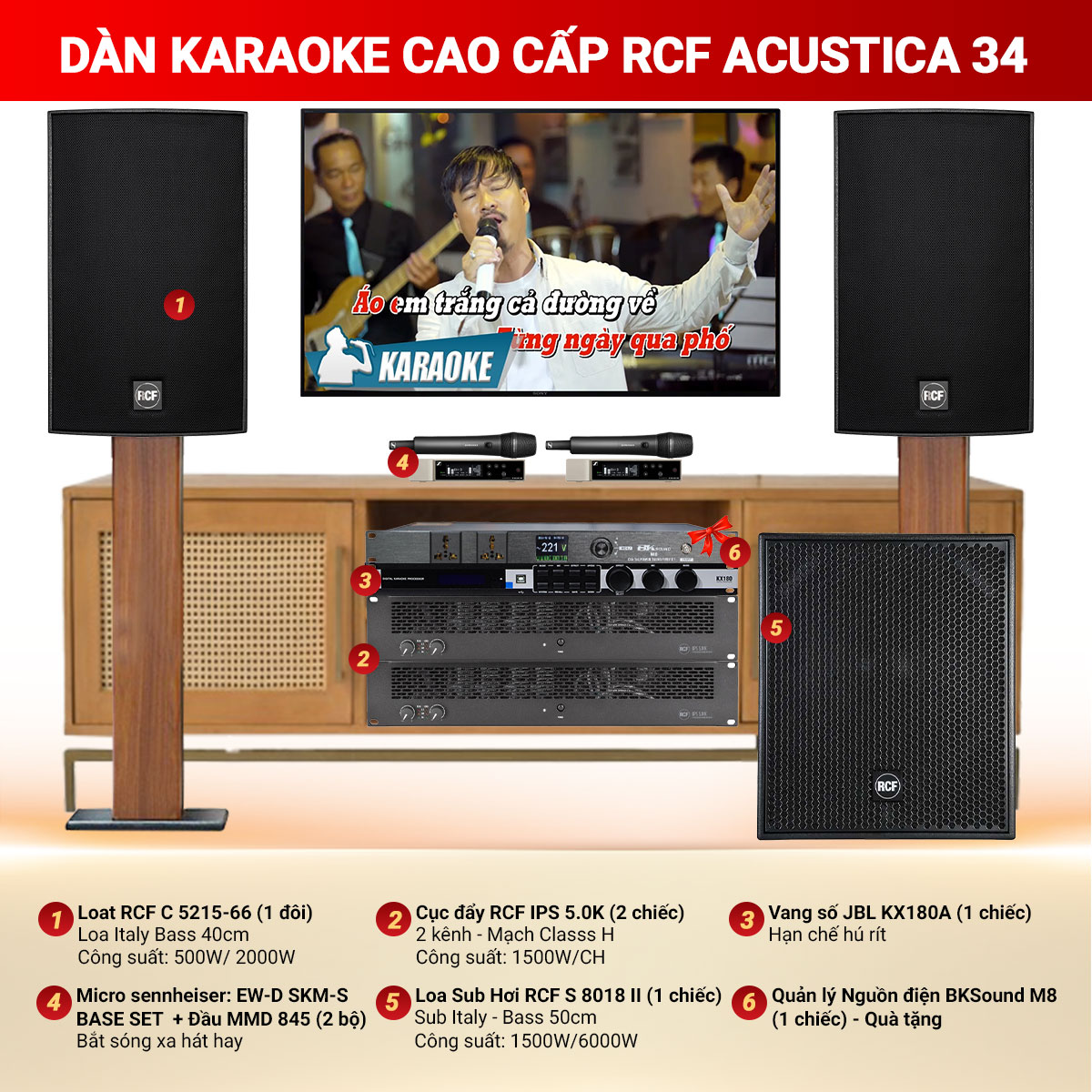 Dàn karaoke cao cấp RCF Acustica 34