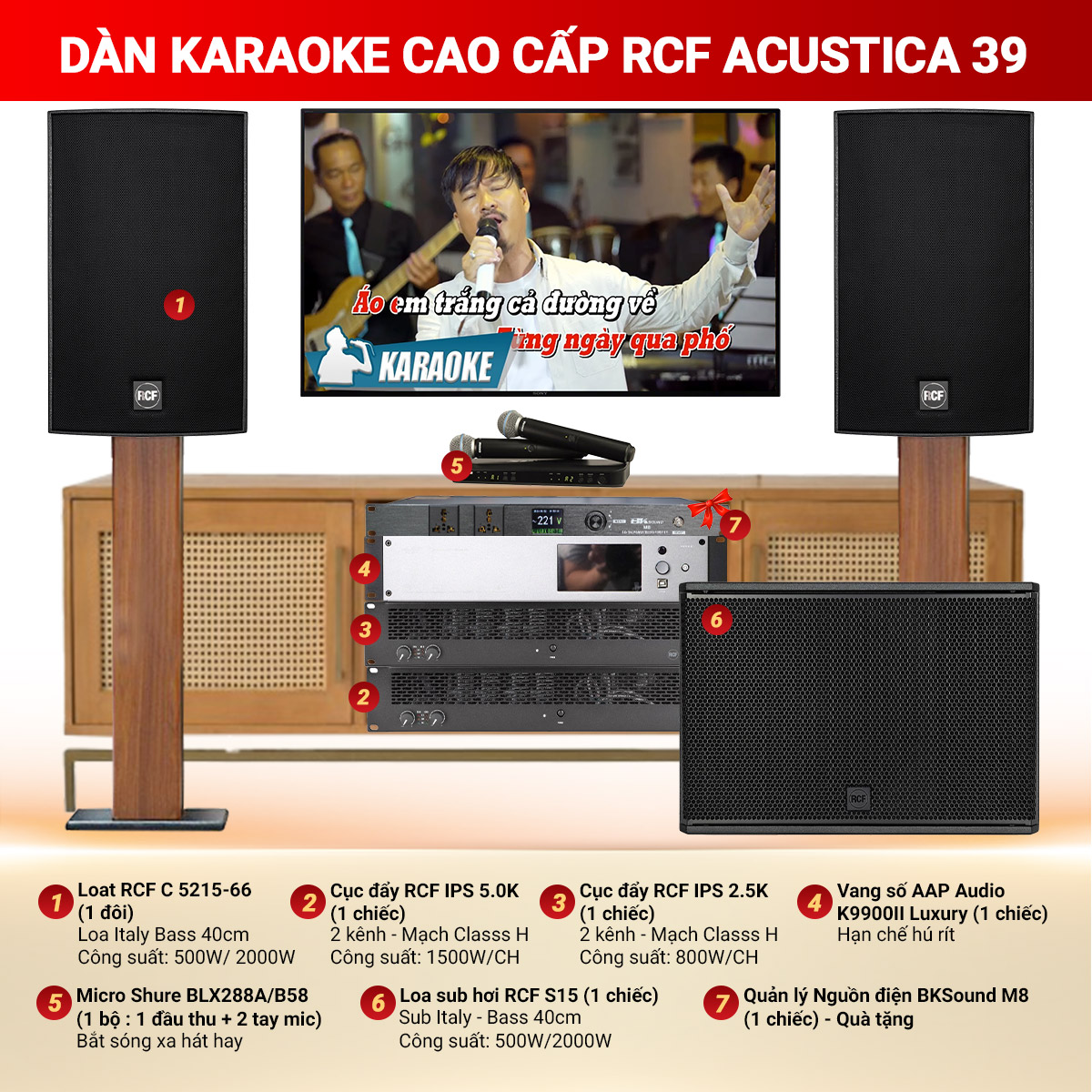 Dàn karaoke cao cấp RCF Acustica 39